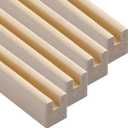 Sintuff 4 Pack 36" U-Channel Framing 1/4'' Inside Dimension Wooden Poplar U-Channel for Stained Glass Projects for Dly Glass Windows & Crafts & Photo Frame