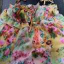 Summer Floral Boho Dresses for Women Spaghetti Straps Beach Dress Ruffle Sexy Mini Dress, Medium