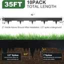 Metal Landscape Edging Border 10 Packs 42'' L x 4.5'' H, Galvanized Steel Garden Edging Border with 10 Stakes, Hammer-in Lawn Edging for Landscaping, Flower Bed, Yard, Pathway, Tree Ring (35ft Total)
