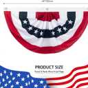 2 x 4 Ft American Pleated Fan Flag Banner, 4 Pieces USA Patriotic Half Fan Bunting Flag, Patriotic Decoration for 4th of July Independence Day Porch Garden Outdoor Indoor Decorations