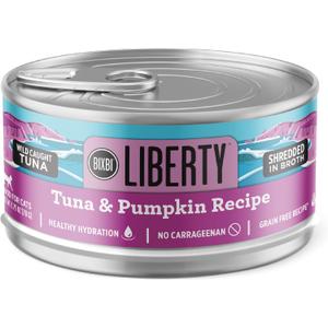 BIXBI Liberty Canned Wet Cat Food - Grain Free, Tuna and Pumpkin Recipe in Broth, 2.75 Ounce (Pack of 24), BB Date 01/10/2026