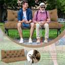 Extra Thick 5" Waterproof Porch Swing Cushions Outdoor 60 inch Swing Cushions 3 Seater Replacement with Backrest and Ties for Outdoor Furniture Patio Bench Garden (Brown)