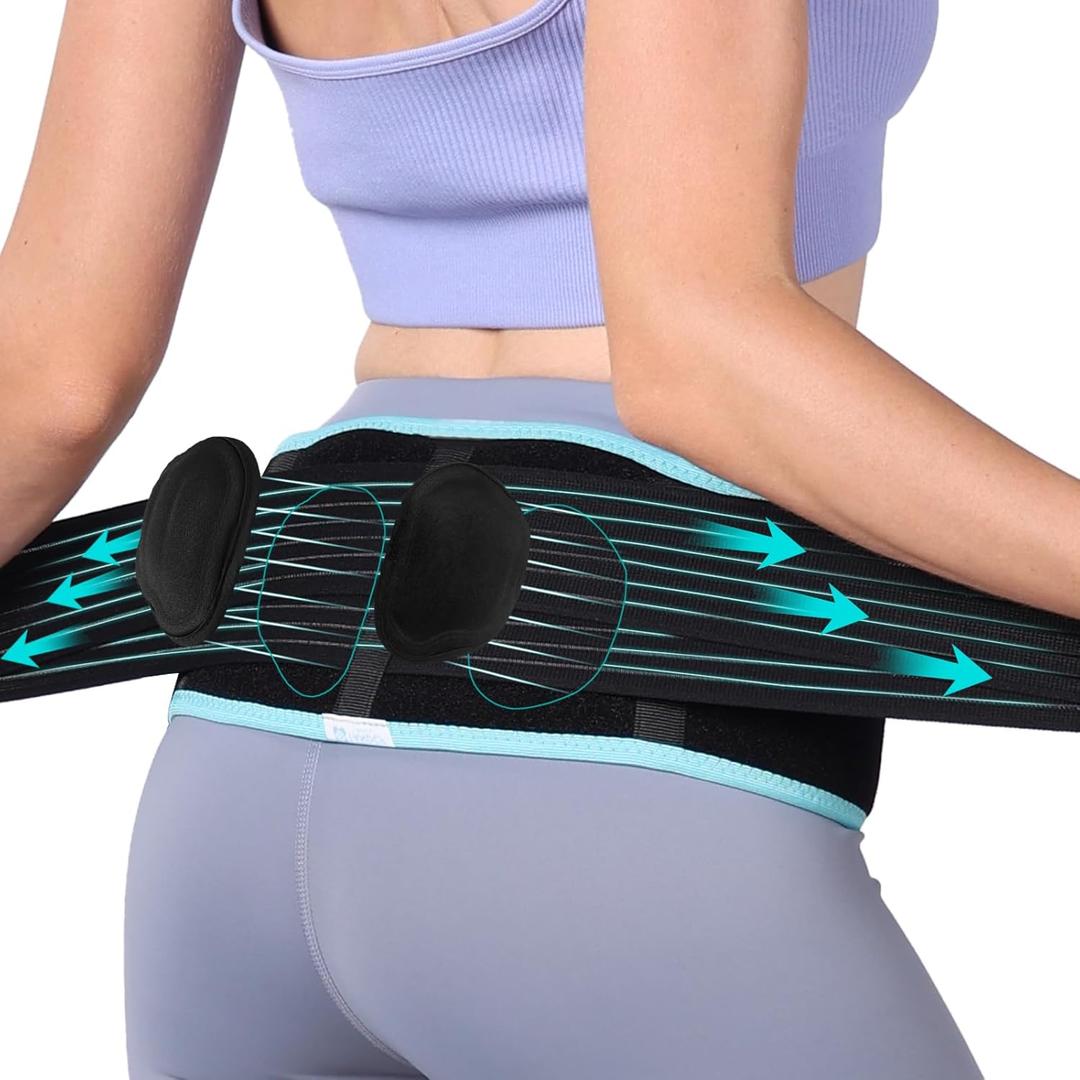 Sacroiliac Hip Belt With Double 3D Pad for Women and MenWith Anti Slip Strips Adjustable Pelvic Support Belt for Sciatica, Pelvis, Lumbar & Nerve Pain Si Joint Dysfunction Trochanter Brace(Plus)