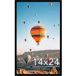 JCJMY 14x24 Picture Frame Black for Poster Photo Picture, Horizontal and Vertical Formats for Wall Hanging, 14 x 24 Wall Gallery Poster Photo Frame for 14 by 24 Photos Posters, Black