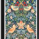 Framed William Morris Wall Art Floral Bird Decor 12" Lx16 W, Animal Artwork Wall Pictures Modern Aesthetic Canvas Prints for Living Room Bedroom Bathroom Office Kitchen Decoration