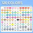 Alcohol Markers 120 Colors - Dual Tip Permanent Markers with Base, Art Drawing Supplies, Color Markers Pens for Adult Kids Gifts, Coloring Painting (120)