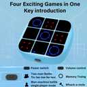 Tic-Tac-Toe Bolt Game, 4-in-1 Handheld Puzzle Games Console, Electronic Tic-Tac-Toe Game for Educational and Memory Growth, Portable Travel Games for Car Ride, Board Games for Kids and Adults (Blue)