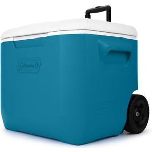 Coleman Chiller Series 60qt Wheeled Portable Cooler Insulated Hard Cooler with Ice Retention & Heavy-Duty Wheels & Handle Great for Camping Tailgating Beach Picnic Groceries Boating & More