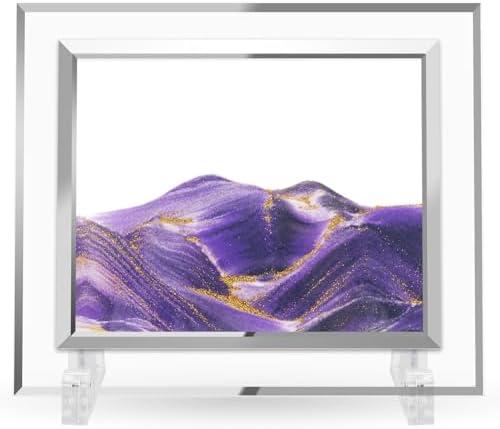 Coitak Moving Sand Art Picture, Dynamic Sand Picture, Golden Desktop Sand Art for Home Decor and Office, Set of 2
