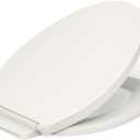 KOHLER K-26801-96 Impro Ready Latch Quiet Close Elongated Toilet Seat, Grip-Tight Bumpers, New Home Essentials, Slam Prevention, Biscuit