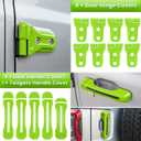 26PCS Full Set Exterior Decoration Trim Kit for Jeep Wrangler JL JLU 2018-2023 Door Hinge Handle Engine Hood Hinge Hood Latch Wheel Eyebrow Side Air Outlet Rear Tailgate Window Hinge Cover (Green)