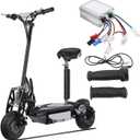 Qiilu DC Motor Speed Controller, Brush Motor Driver Controls Module with Throttle Grip DC 12V 24V 36V 48V 500W Aluminium Alloy for Electric Bike Scooter