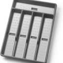 Silverware Organizer with Cutlery IconsSilverware Tray for Kitchen DrawerFlatware Tableware Cultery Drawer Organizer Utensil Organizer with Non-slip TPR LiningsKitchen Organization Essentials (Dark Grey-Small)