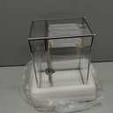 HighFree Glass Card Box, Large Clear Card Box for Wedding Receptions, Decorative Storage Box for Baby Shower, Birthday Party, Bridal Shower (With Slot, Silver)