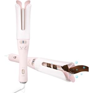 VAV Automatic Rotating Curling Iron for Medium to Long Hair - 1.25 Inch Curler Wand Creates Versatile Curls & Waves,Easy Use for Beginners (Rose Gold)