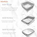 MontNorth Collapsible Wash Basin 9L, Foldable Dish Tub with Drain Plug, Portable Collapsible Dish Basin, Camping Sink for Washing Dishes, Laundry & Kitchen Use, Gray