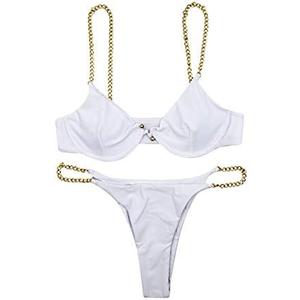 AIBEARTY Women's Sexy Metal Chain Strap Bikini Set 2 Piece Swimsuit Bathing Suit, L AIBEARTY Women's Sexy Metal Chain Strap Bikini Set 2 Piece Swimsuit Bathing Suit, L