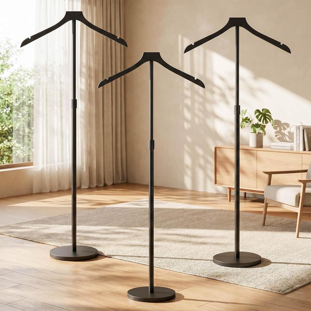 OLV 3 Pack Mannequin Torso, Adjustable Shirt Display Stand 30 to 41 Inches Height, Stable Dress Form Clothing Display Stand for Vendor, Portable Garment Rack for Cap and Gown, Black