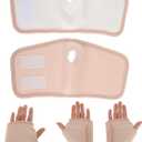 2pcs Castor Oil Packs Hand Wrap Organic Cotton Castor Oil Wrap for Hands Adjustable Castor Oil Pack Wrap Castor Oil Pads Prevent Leakage for Both Hands for Arthritis Hand Pain Relief (Khaki)