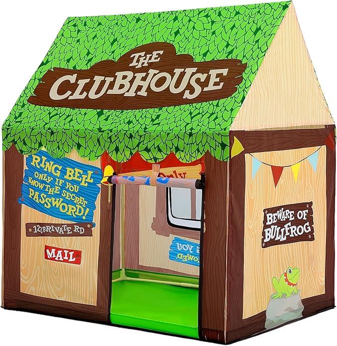SweHouse Kids Play Tent Indoor: Clubhouse Tent for Kids with Rollup Door and Windows for Outdoor Games  Boys Tent Playhouse Toddlers Toys Tent for Birthday Gifts