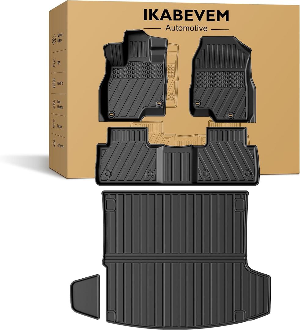 RDX Floor Mats and Cargo Liner for 2019-2025 2026 Acura RDX, Custom Fit All Weather Floor Mats and Trunk Mat for Acura RDX Front & Rear Row Full Set (Thicker) 2026 2025 2024 2023 2022 2021 2020 2019