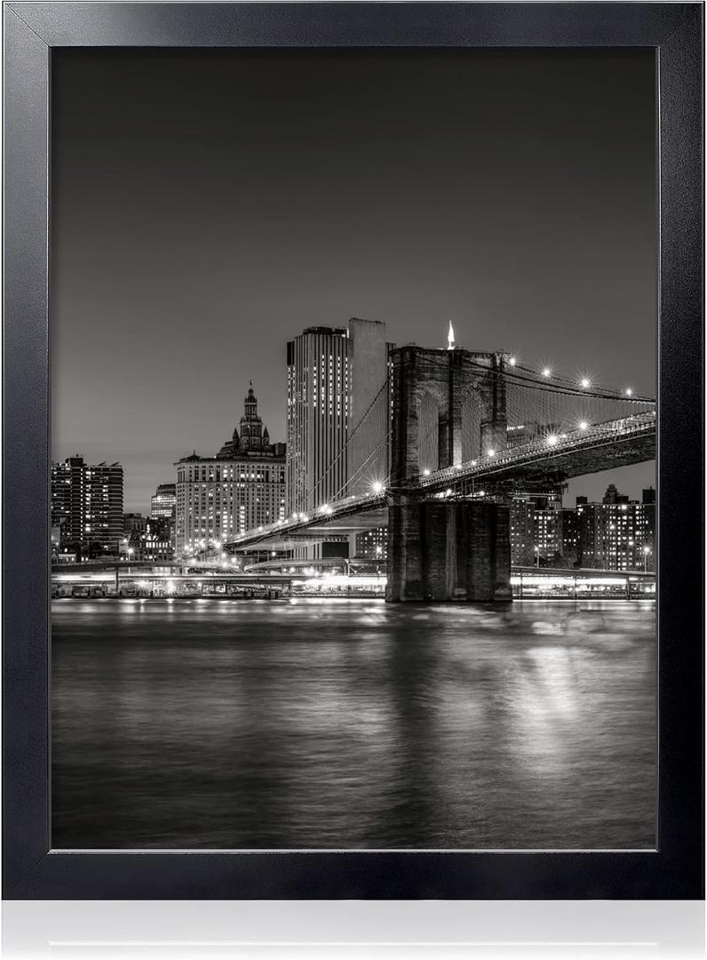Annecy 17x22 Picture Frame Black（1 Pack）, 17 x 22 Picture Frame for Wall Decoration, Classic Black Minimalist Style Suitable for Decorating Houses, Offices, Hotels
