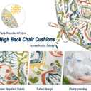 Outdoor High Back Chair Cushions Set of 2, Water-Resistant Chair Cushions for Patio Home Garden, Replacement Rocking Chair Cushion with tie 22" W x 20" D, Paisley Botanical, 44"x22"x4"