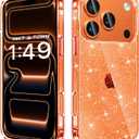 JJGoo Compatible with iPhone 17 Pro Case Clear Glitter, Sparkle Soft TPU Transparent Shockproof Women Girls Slim Bling Sparkly Bumper Cover Phone Cases for iPhone 17 Pro