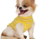 LOPHIPETS 100% Cotton Rib Dog Shirt Vest for Small Dogs Teacup Chihuahua Yorkie Puppy Clothes Tank Tee-Yellow/S