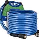 MEKOH 32ft Kink Resistant Pressure Washer Hose, 3400PSI 1/4" Power Washer Hose, M22-14mm Brass Fitting, High Pressure Replacement Hose for Electric, Hose Extension for Car Wash, Patio & Garden Clean