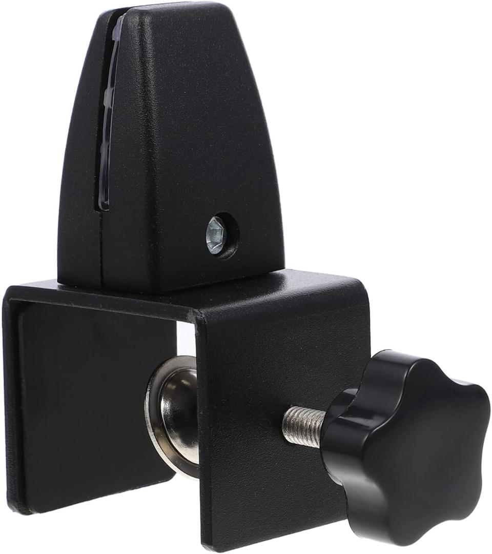 Adjustable Aluminum Sneeze Guard Clamp for 1/ Panels - Black Desk Divider & Privacy Shield Support, Plexiglass Compatible (1-Pack)