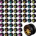 Lenwen 50 Pcs Rainbow Yoyos Beginners Metal Yo Yo with Colorful Designs Adults Birthday Party Favors, Holiday Stocking Fillers, Classroom Prizes (Tyre)