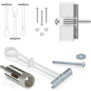 CondoMounts MSK9002 Tiled Wall TV Mounting Kit | Granite | Marble | NO Stud Wall | Grab Bar | Home Accessories Mount | Holds 90lbs | Includes 4 Elephant Anchor Set & 1-Diamond Drill Bit