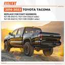 ECOTRIC Rear Bumper End Cap Compatible With 2016-2023 Toyota Tacoma W/O Sensor Hole Replace for TO1105133, TO1104133; 52156-04010, 52155-04010 Corner Cover Driver and Passenger Side Black