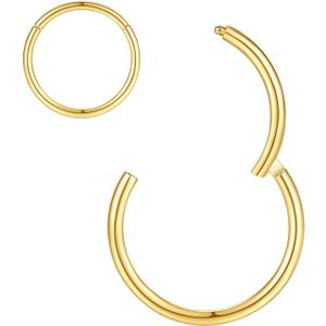 ORANGELOVE Hypoallergenic Nose Rings 20G 18G 16G 14G 12G 10G 8G 316l Surgical Steel Septum Jewelry Hinged Segment Ring Body Piercing Nose Hoop Lip Rings Nose Helix Cartilage Rook Earrings