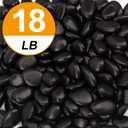 18lbs Natural Polished Decorative Gravel - Small Black Stones, Aquarium Gravel & Garden Ornamental Pebbles