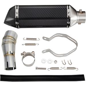 Motorcycle Muffler Mid Pipe, Muffler Adapter Connect Pipe Compatible with Kawasaki Ninja 250 Z250 Z300 2008-2017