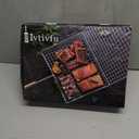 Grill Basket Set, Removable Wooden Handle, 304 Stainless Steel, Rolling BBQ Tools, Smoker Grilling Accessories for Vegetable Fish, Outdoor Cooking Camping, Birthday Gifts for Men Dad Husband