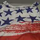 LUKYCILD American Flag Off The Shoulder Shirt Stars and Stripes Shirts Patriotic T Shirts Short Sleeve Summer Tops, XL