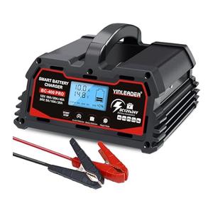 30A Battery Charger 12V/24V Lead Acid(AGM, STD, Gel, Deep Cycle Batteries) and 12V LiFePO4 Smart Trickle Charger, Maintainer w/Battery Repair, for Car, Boat, Motorcycle,Lawn Mower