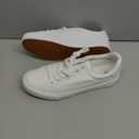 SERNIAL Women's White Platform Sneakers PU Leather Platform Shoes Walking Shoes for Women (L9 & R8)