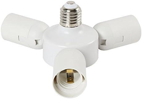 YI LIGHTING - 3 in 1 E26/E27 Socket Splitter Use for E26/E27 Standard Base Bulbs Medium Socket White (3 in 1)