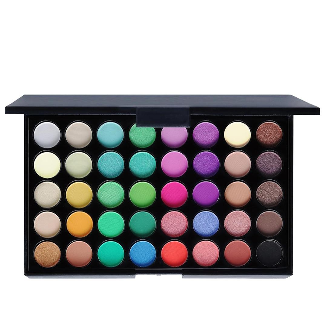BONNIE CHOICE 40 Colors Rainbow Makeup Eyeshadow Palette - Professional High Pigmented Matte Glitter Colorful Pallet, Waterproof Long Lasting Eye Shadow Powder