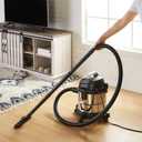 Amazon Basics Wet Dry Shop Vacuum Cleaner, 4 Gallon, 3 HP Stainless Steel, Grey/Black