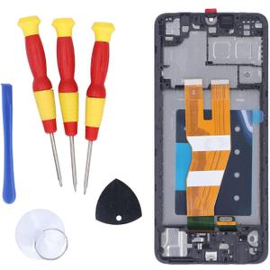 LCD Touch Screen Digitizer Assembly Replacement with Frame and Tools for A05 2023 AO55F Phone Black