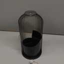 Makeup Brush Holder with Lid 360 Rotating Clear Dustproof Make Up Organizers for Vanity Bathroom Countertop, Black