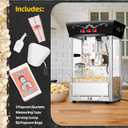 Matinee Popcorn Machine - 8oz Popper with Stainless-Steel Kettle, Reject Kernel Tray, Warming Light, and Accessories by Great Northern Popcorn (Black)