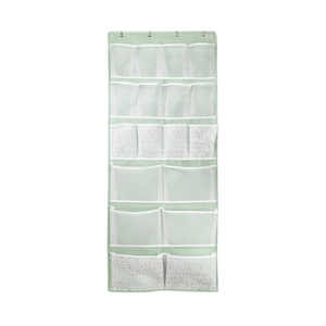 18 Pockets Over the Door Organizer with 4 Kind Pockets,Behind Door Shoes Rack,Back of Closet Storage Organization for Socks,Hat,Underwear,Luggage Packing,Hanging Holder Shelf in Home Dorm,Travel,Green