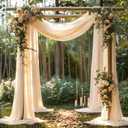 Champagne Wedding Arch Draping Fabric 2 Panels 30'' x 20FT Champagne Drapes Sheer Fabric Backdrop Arch Draping Fabrics for Wedding Ceremony Birthday Party Bridal Shower Decoration