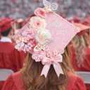 42PCS Graduation Cap Decorations Kit 2026, Pink DIY Grad Cap Topper Set with Glitter Topper Boards, 3D Butterflies, Letter Stickers, Pearls, Rhinestones, Flowers for Class of 2026